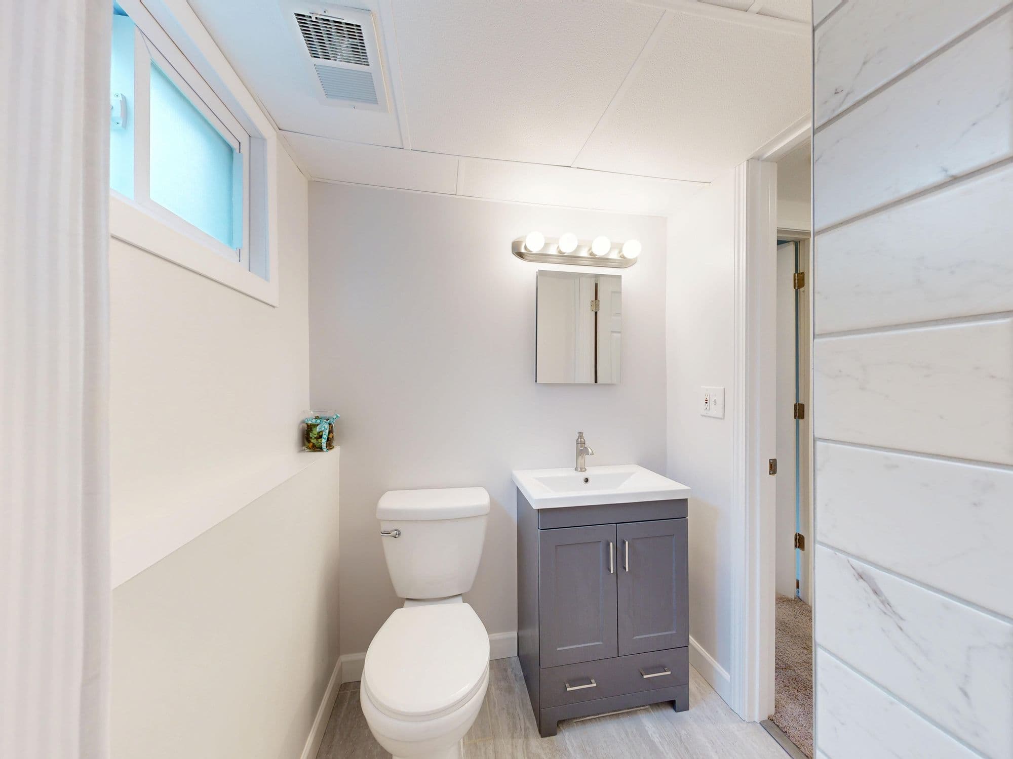 Bright modern restroom interior
