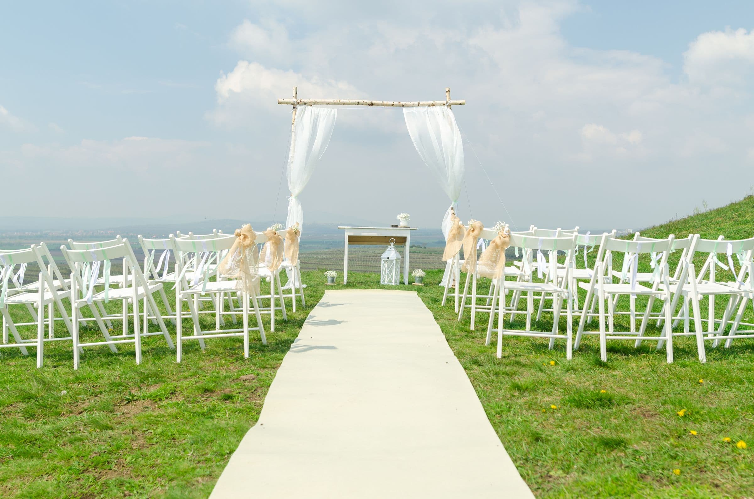 Outdoor wedding ceremony setup